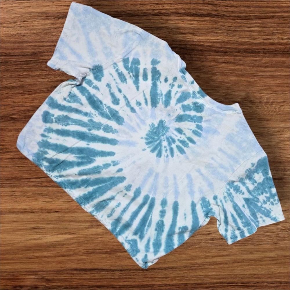 Vintage Victoria's Secret PINK Blue Tie-Dye Cropped Shirt